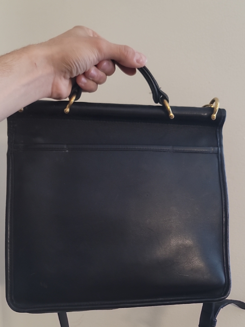 Coach Willis Black Leather Top-Handle Satchel with Gold Hardware FIRM PRICE - Picture 3 of 5